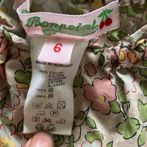 Bonpoint Spring Floral Top Pink Green Blue Cotton 6 - Picture 4 of 13